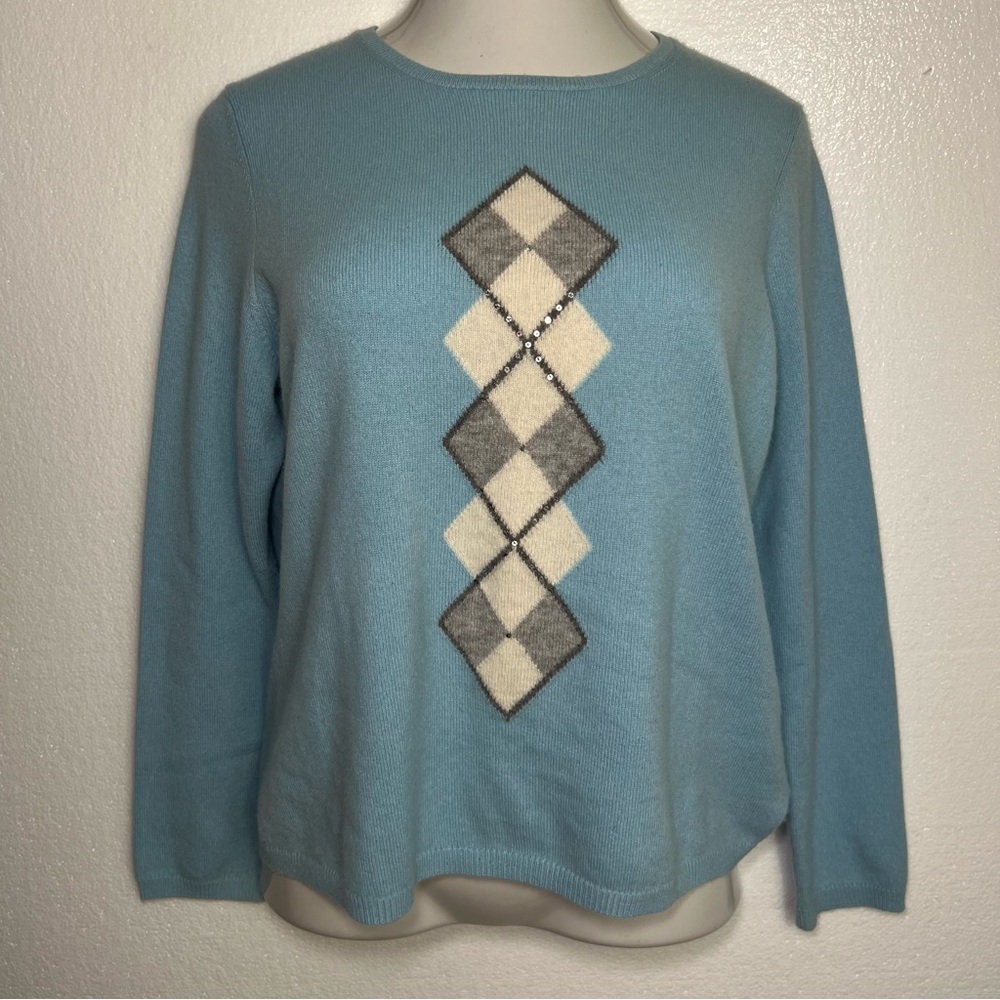 Charter Club 2ply cashmere sweater light blue size L great condition